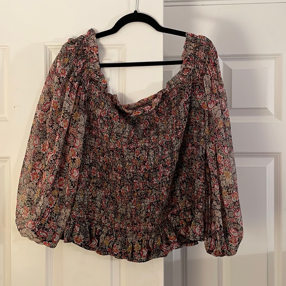 1. State Ruched Sheer Top